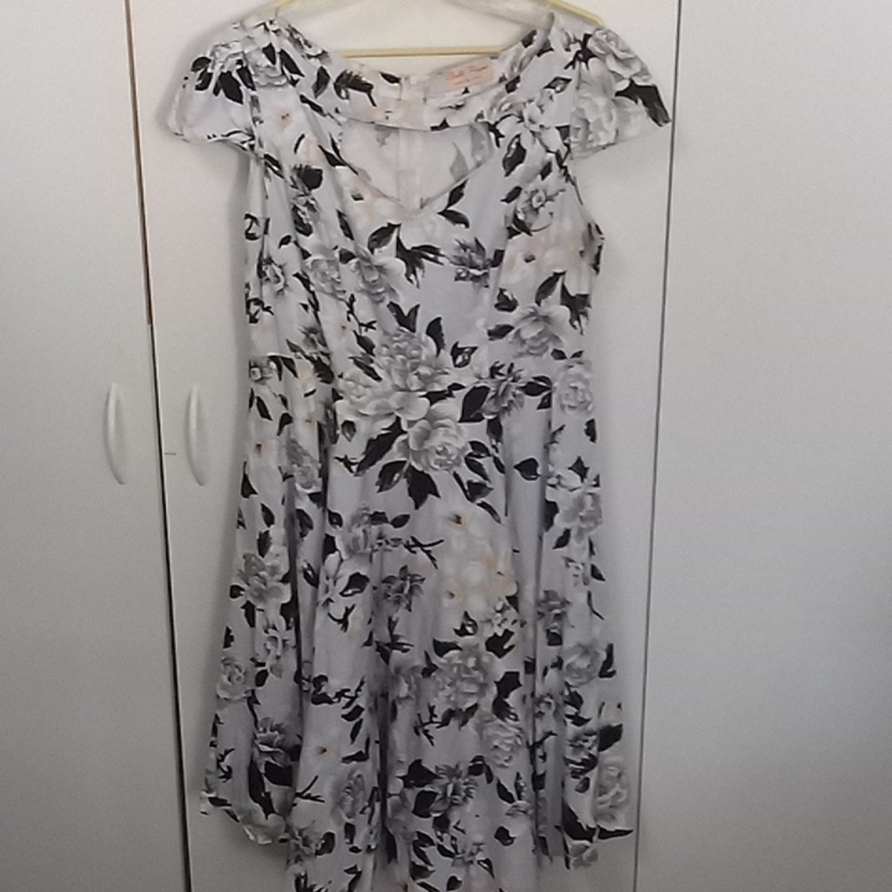 Belle Poque XL dress floral print sky blue.